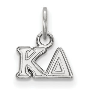 Sterling Rhodium-plated Kappa Delta Sorority Greek  Extra Small Pendant